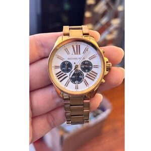Rose Gold Michael Kors Chronograph Watch MK5712 Roman Numeral‎ Dial Womens